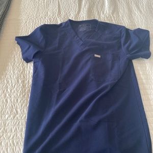 Figs Mens Navy Blue Leon Scrub Top